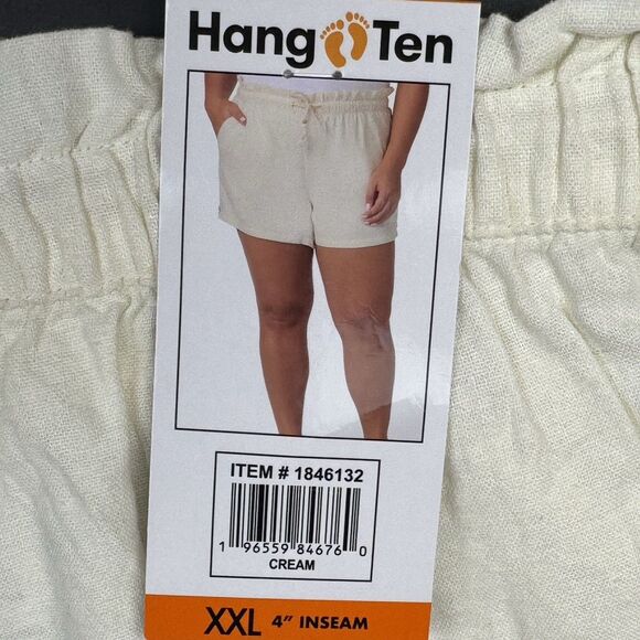 Hang Ten Womens XXL Cream Linen Blend Summer Shorts 2XL New White - Picture 7 of 10